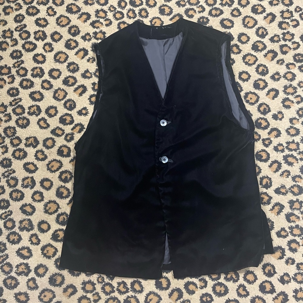 Black velvet vest